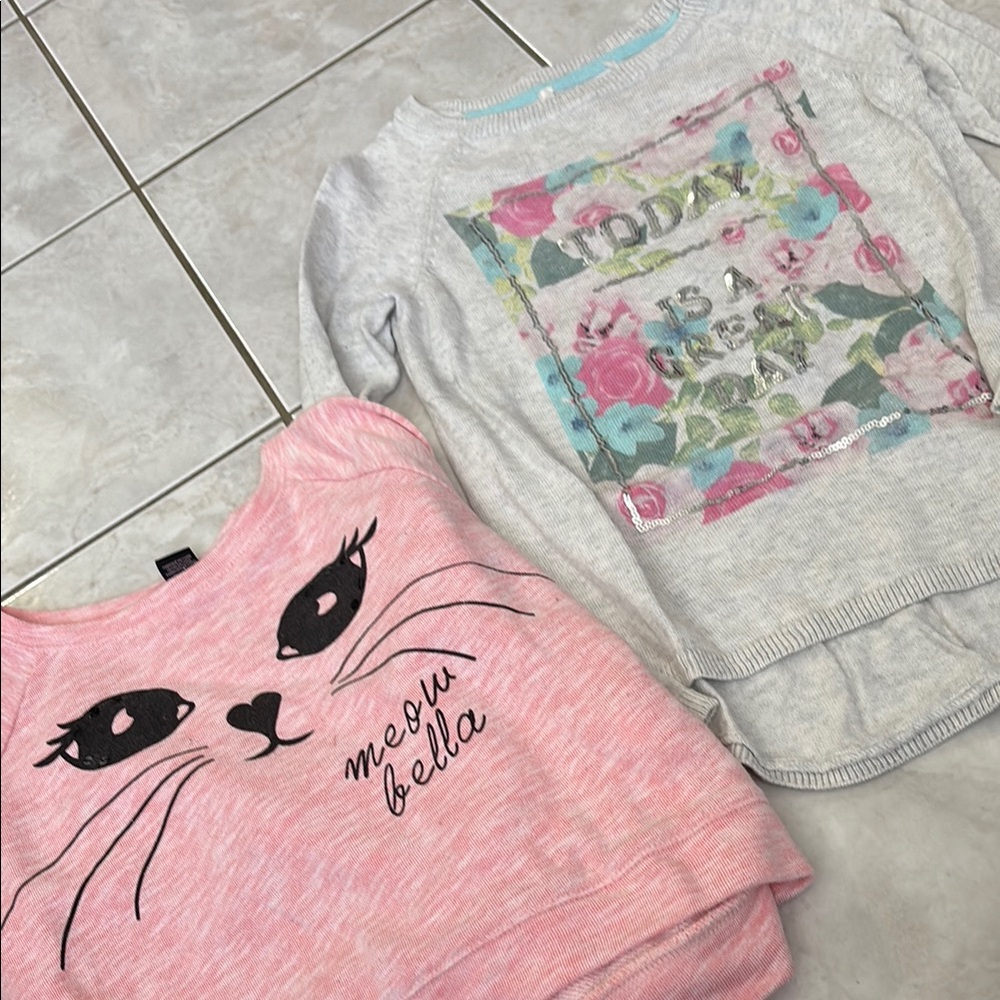 Meow Bella Pink Cat Face Kids Top